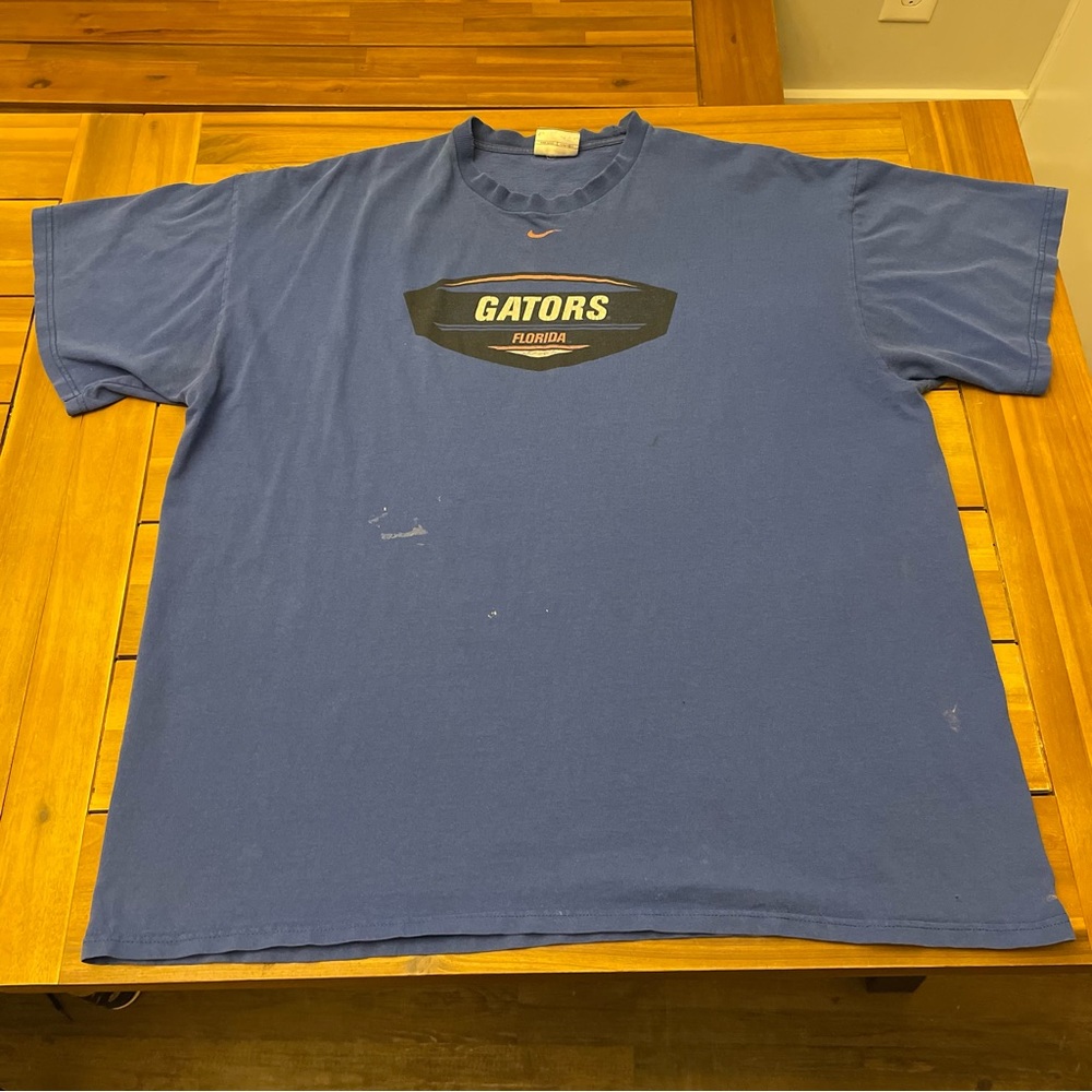 Vintage 2000s Y2K Nike Middle Center Swoosh Florida Gators Shirt 2XL Blue